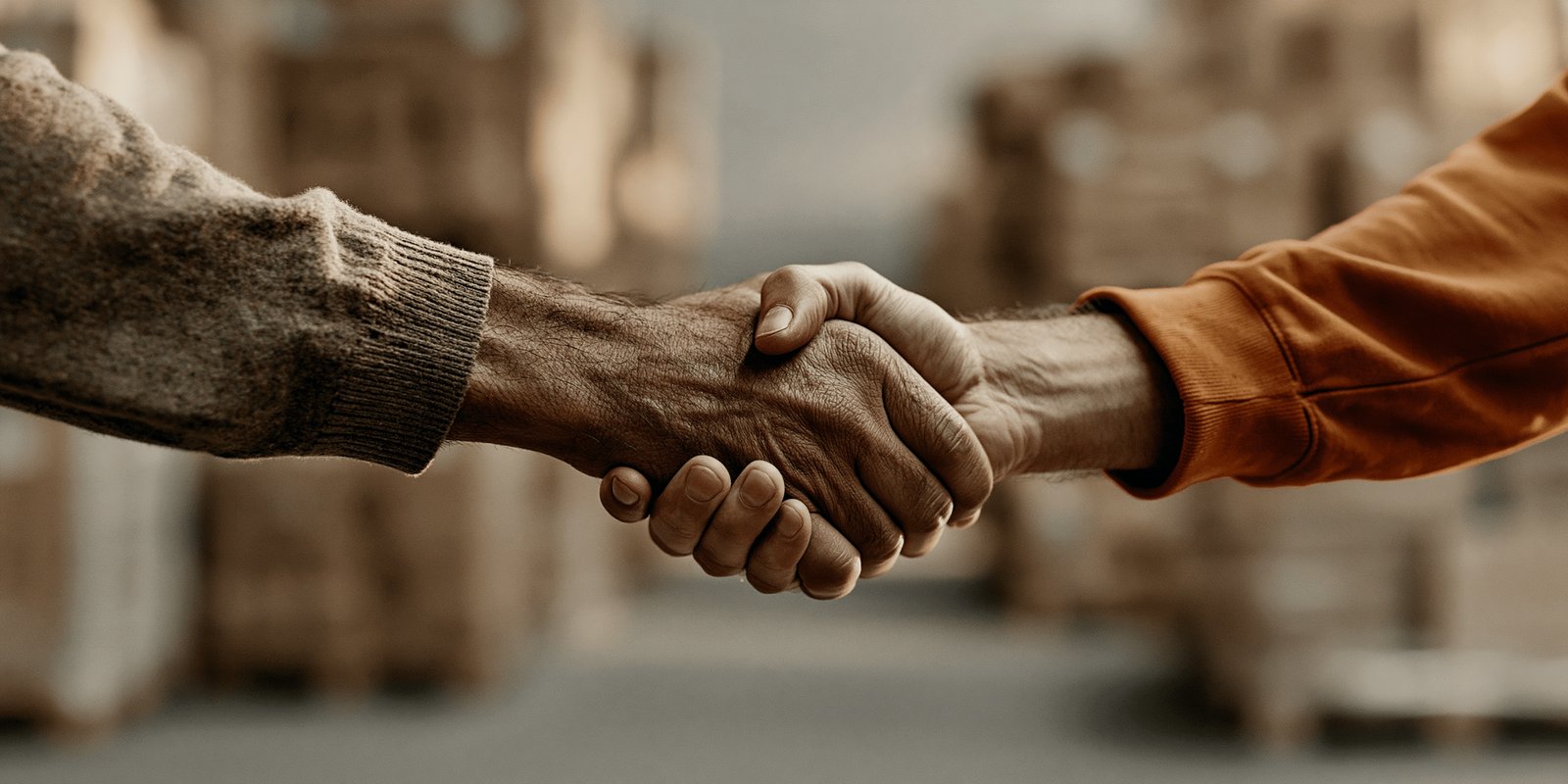 Brand and supplier shaking hands