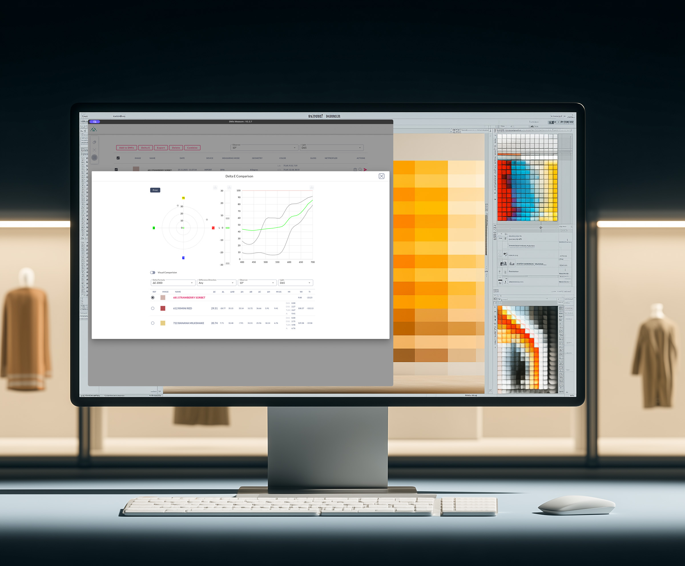 Spectral color measurement of fabric samples