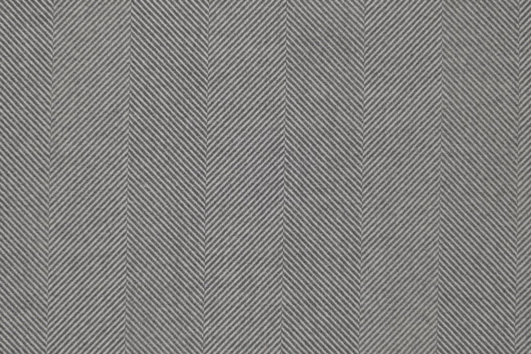 Product image rendered from a SamplR scan: grey herringbone weave
